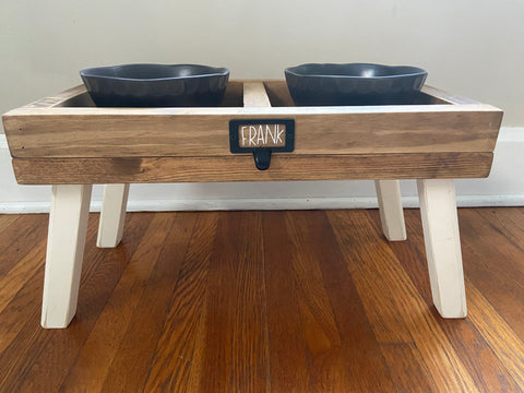 Medium/Large Elevated Feeder/Raised Dog Bowl/Personalized Dog Dish