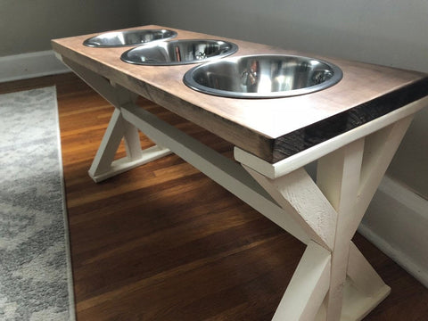 X-Style Farmhouse Elevated Dog Feeder