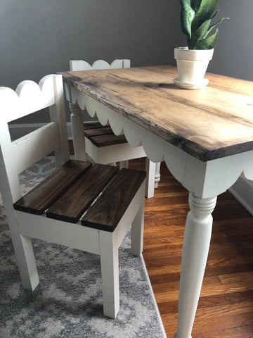 Children's Scalloped Farmhouse Table (Chairs sold seperately)